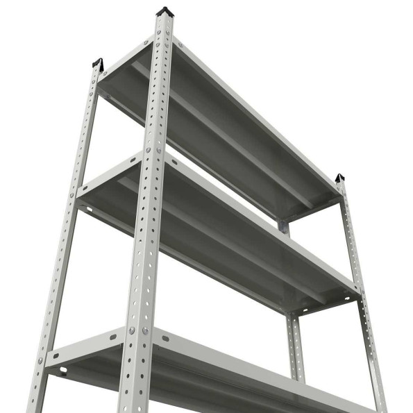 Стеллаж металлический 200х90х30 см СЕРЫЙ 4 полки АНКОР-ПРО для магазина, дома, архива -
                                                        Фото 2